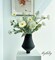 Silk Flowers with Stems for Tall Vase, Fake Flowers with White Peonies Poppies and Fake Greenery Stems mixed for Home Office Farmhouse Table Indoor Spring Decorations, Birthday Wedding Gift Decor